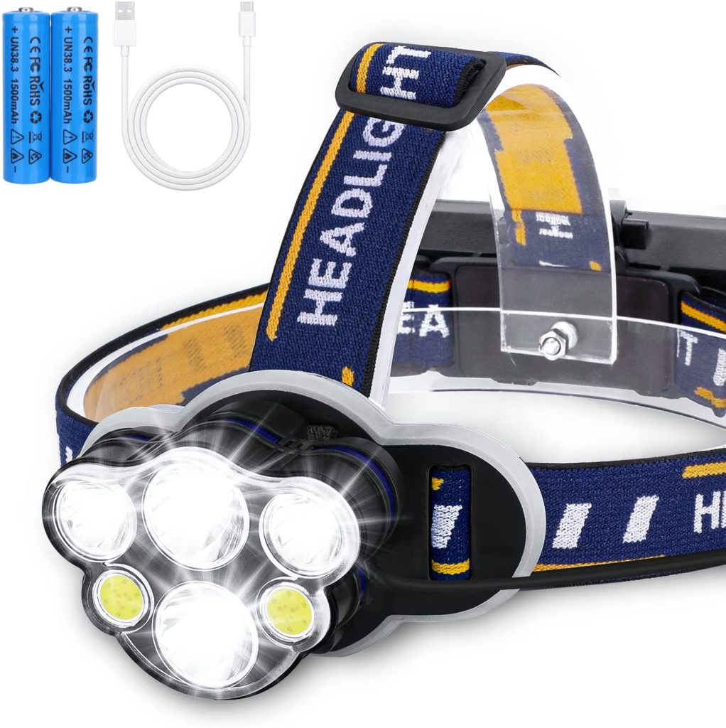 Elmchee headlamp with 6 LEDs and 8 light modes
