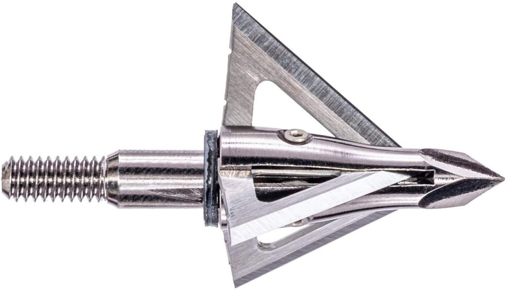 Closeup of Muzzy Trocar crossbow broadhead