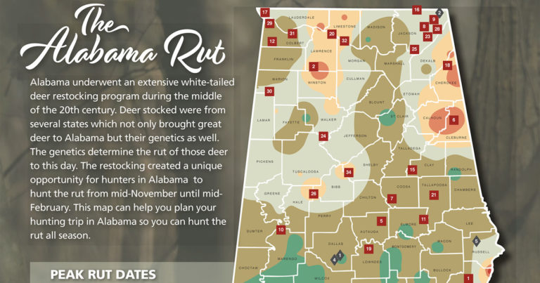 2022 Alabama Rut Map and Dates